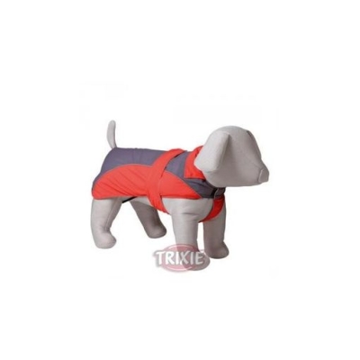 Abrigo Impermeable Lorient, M, 50 cm, Rojo/Gris