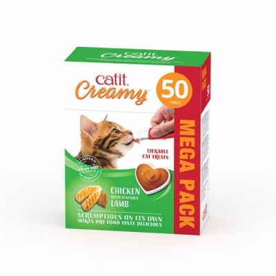 Catit Creamy Pollo y Cordero, 50x10g