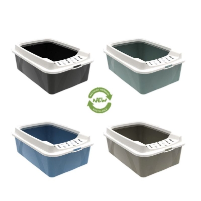 Bonnie Eco Cat Litter Tray Blanco Azul Claro