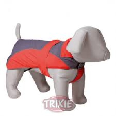Abrigo Impermeable Lorient, M, 45 cm, Rojo/Gris