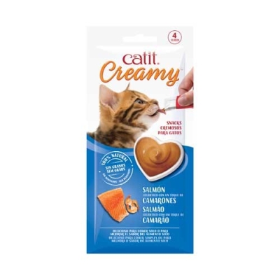 Catit Creamy Snack Liquido Salmon 4x10g