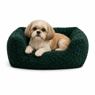 CHACON Cama Cuadrada Confort Pelo Verde