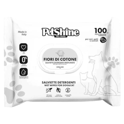 PETSHINE Toallitas Higiene Flores Algodón para perros y gatos