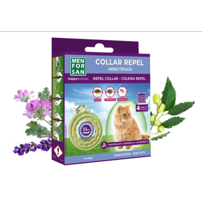 Merfosan collar repelente insectos gato 33cm ajustable cuidado felino
