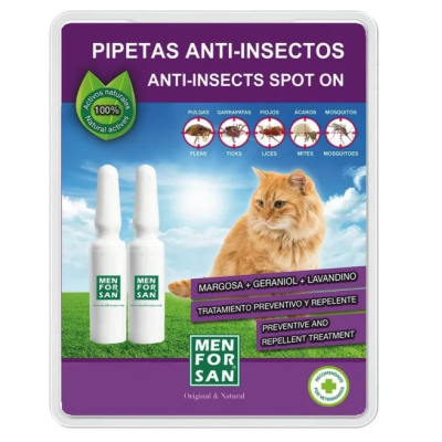 Menforsan pipeta repelente insectos gato aplicacion directa higiene felina