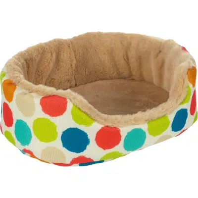 flamingo cesta fizi ovalo multicolor cama acolchada mascotas