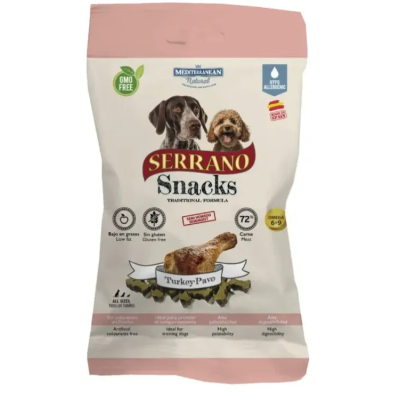 MEDITERRANEAN SERRANO Snacks Pavo 85gr snack para perros