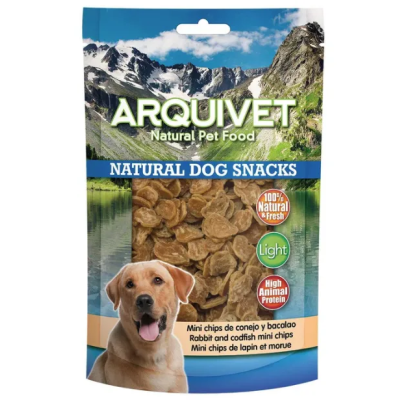 ARQUIVET Mini Chips de conejo y bacalao snack para perros